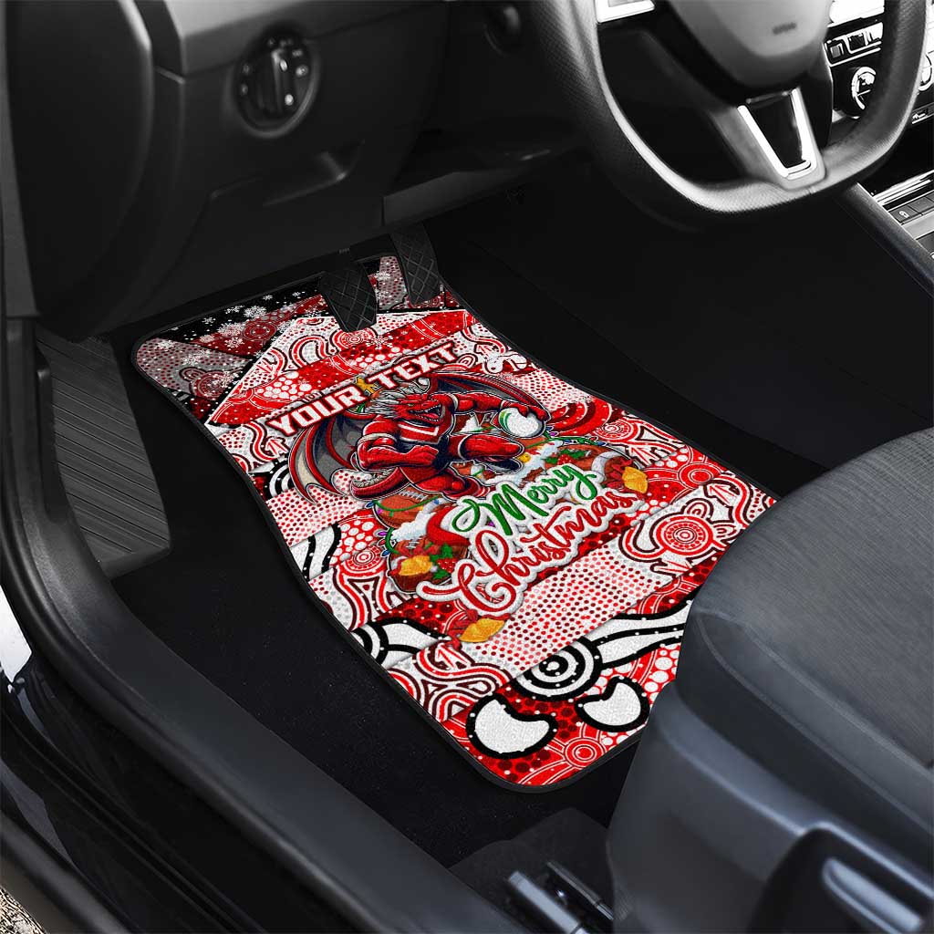 Dragons Rugby Merry Christmas Car Mats Indigenous Australian Art