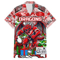 Custom Dragons Rugby Merry Christmas Family Matching Tank Maxi Dress and Hawaiian Shirt Indigenous Australian Art