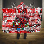Dragons Rugby Merry Christmas Hooded Blanket Indigenous Australian Art