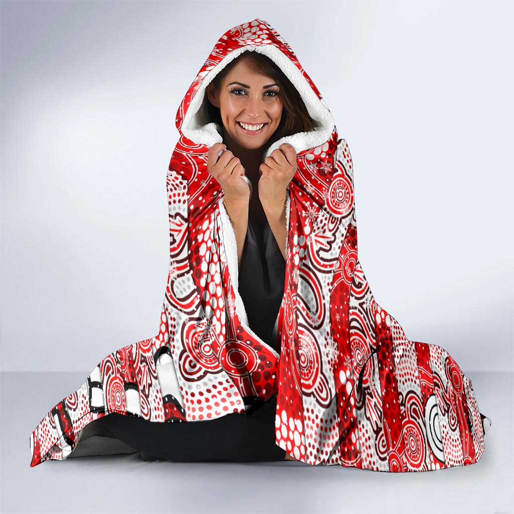 Dragons Rugby Merry Christmas Hooded Blanket Indigenous Australian Art