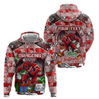 Custom Dragons Rugby Merry Christmas Hoodie Indigenous Australian Art