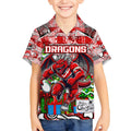 Custom Dragons Rugby Merry Christmas Kid Hawaiian Shirt Indigenous Australian Art