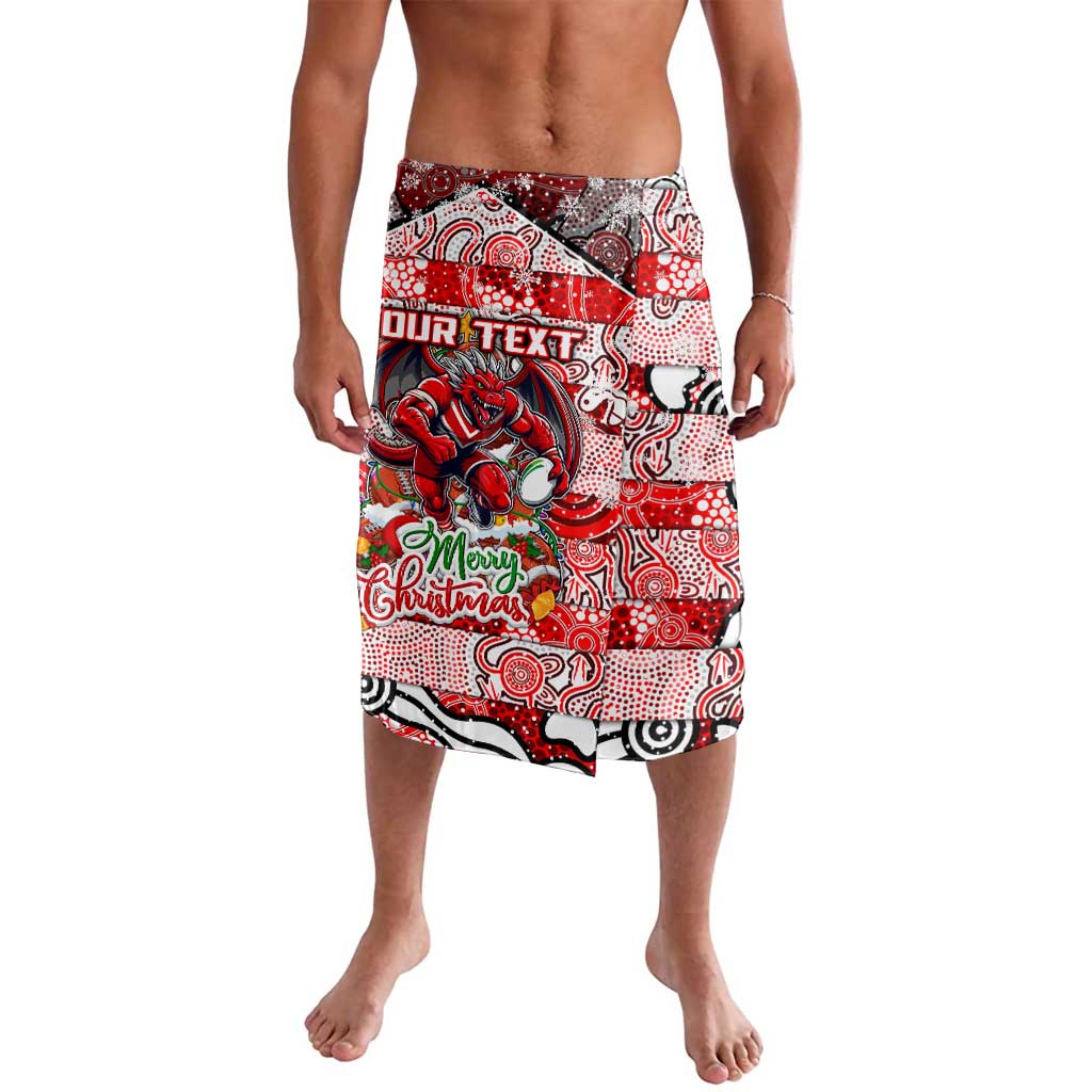Custom Dragons Rugby Merry Christmas Lavalava Indigenous Australian Art