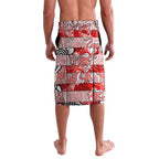 Custom Dragons Rugby Merry Christmas Lavalava Indigenous Australian Art
