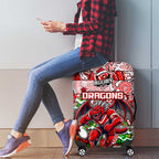 Dragons Rugby Merry Christmas Luggage Cover Indigenous Australian Art