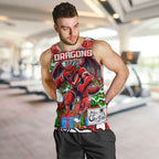 Custom Dragons Rugby Merry Christmas Men Tank Top Indigenous Australian Art