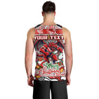 Custom Dragons Rugby Merry Christmas Men Tank Top Indigenous Australian Art