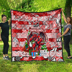 Dragons Rugby Merry Christmas Quilt Indigenous Australian Art