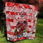 Dragons Rugby Merry Christmas Quilt Indigenous Australian Art