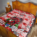 Dragons Rugby Merry Christmas Quilt Indigenous Australian Art