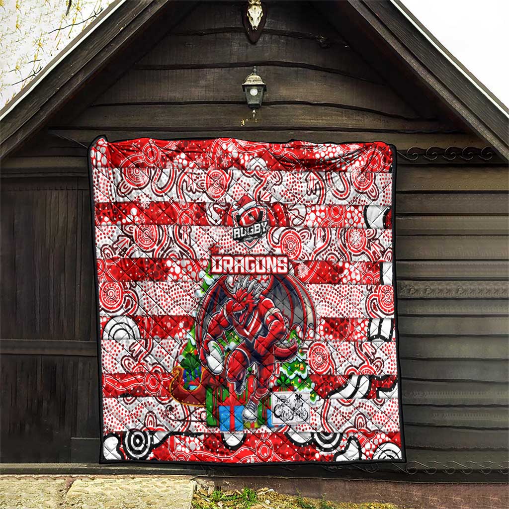 Dragons Rugby Merry Christmas Quilt Indigenous Australian Art