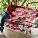 Dragons Rugby Merry Christmas Quilt Indigenous Australian Art
