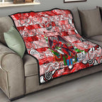 Dragons Rugby Merry Christmas Quilt Indigenous Australian Art