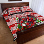 Dragons Rugby Merry Christmas Quilt Bed Set Indigenous Australian Art