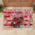 Dragons Rugby Merry Christmas Rubber Doormat Indigenous Australian Art
