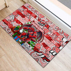 Dragons Rugby Merry Christmas Rubber Doormat Indigenous Australian Art