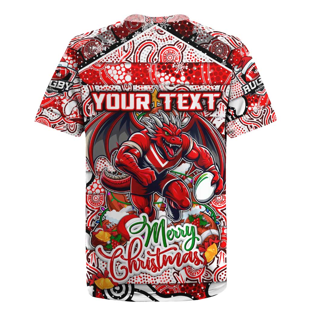 Custom Dragons Rugby Merry Christmas Rugby Jersey Indigenous Australian Art