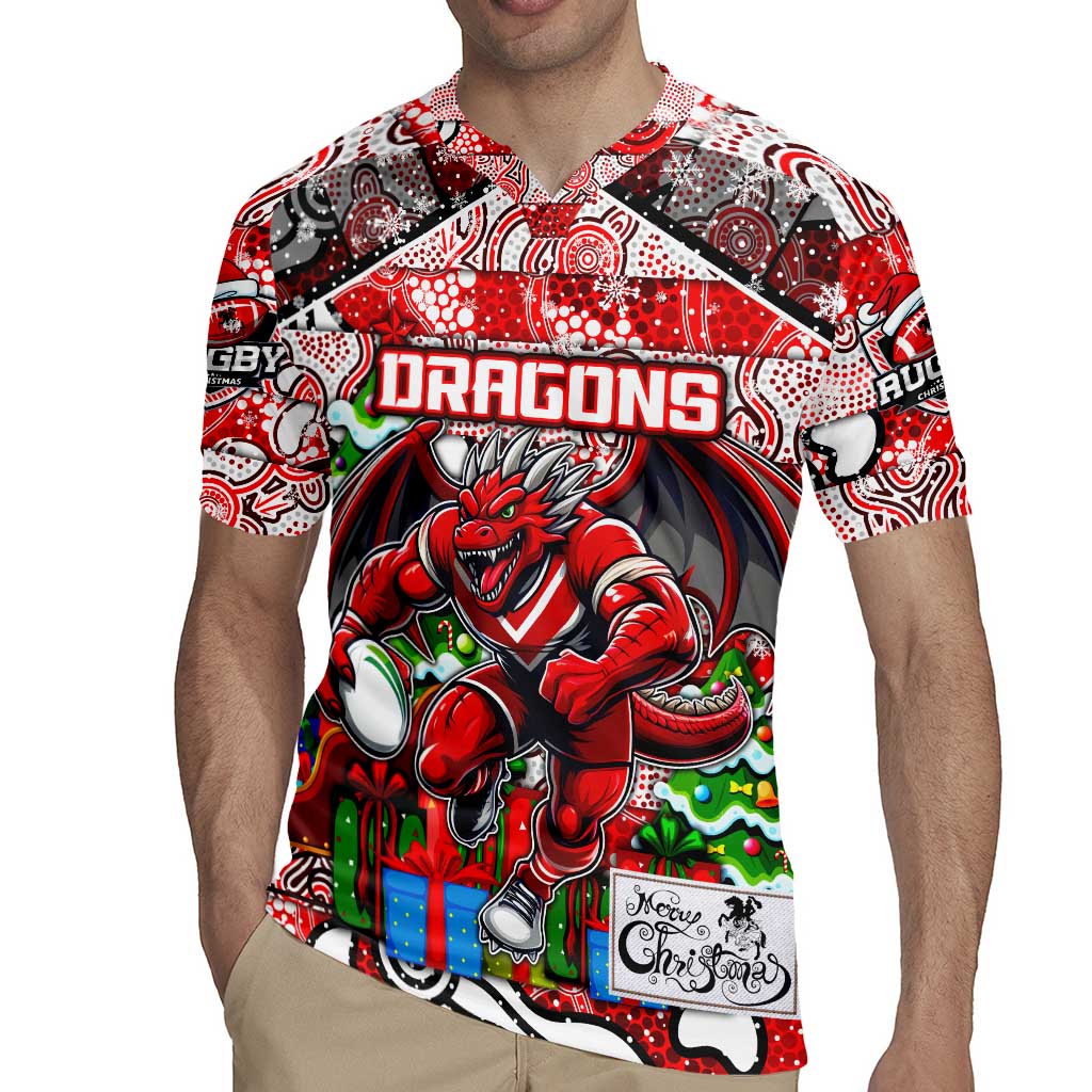 Custom Dragons Rugby Merry Christmas Rugby Jersey Indigenous Australian Art
