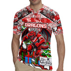 Custom Dragons Rugby Merry Christmas Rugby Jersey Indigenous Australian Art
