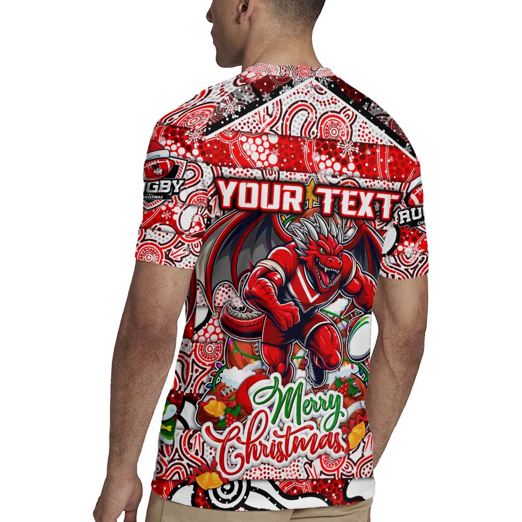 Custom Dragons Rugby Merry Christmas Rugby Jersey Indigenous Australian Art