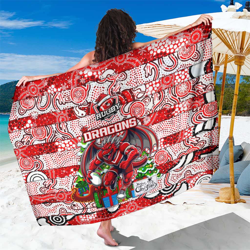 Dragons Rugby Merry Christmas Sarong Indigenous Australian Art