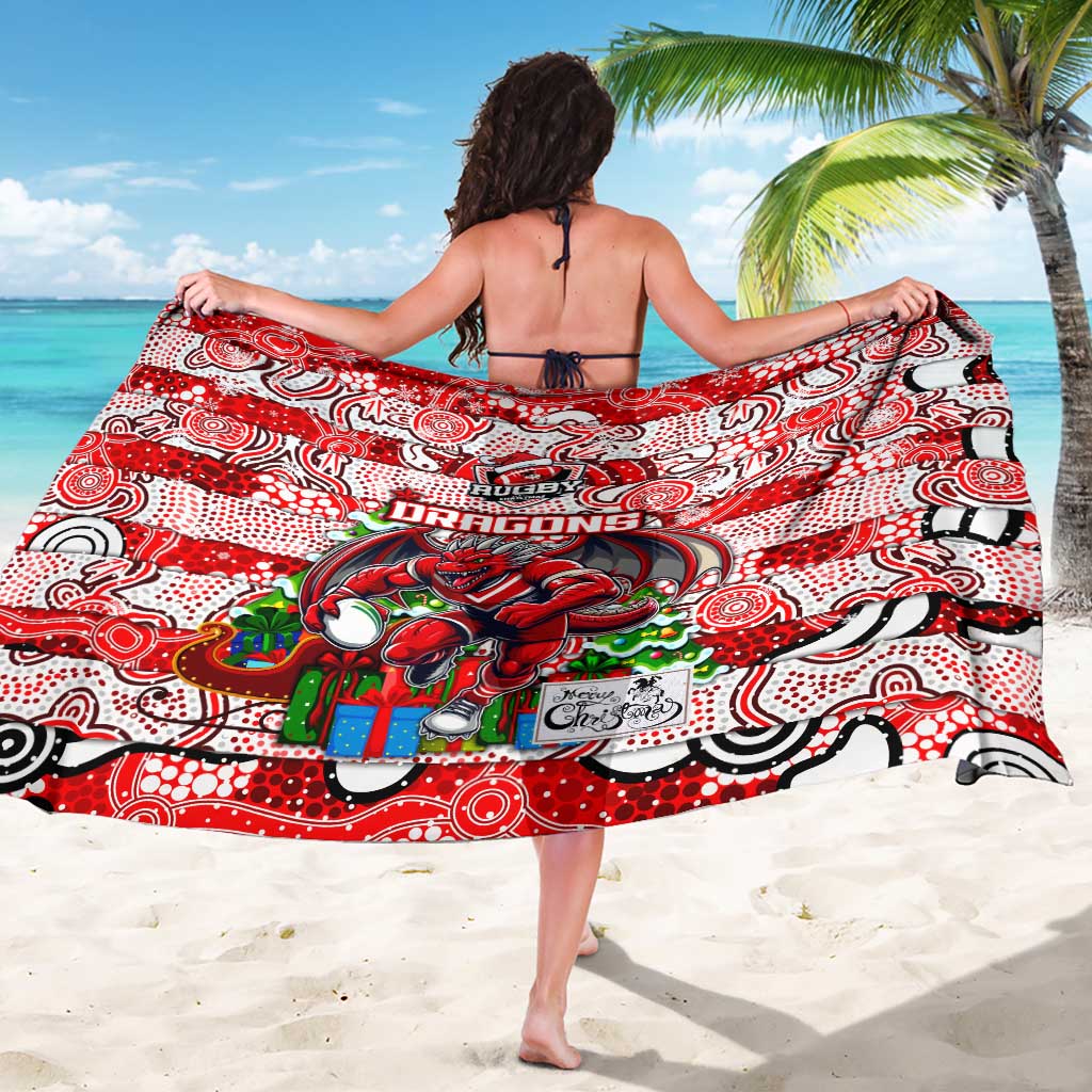 Dragons Rugby Merry Christmas Sarong Indigenous Australian Art