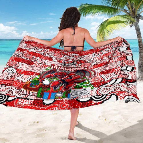 Dragons Rugby Merry Christmas Sarong Indigenous Australian Art