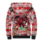 Custom Dragons Rugby Merry Christmas Sherpa Hoodie Indigenous Australian Art