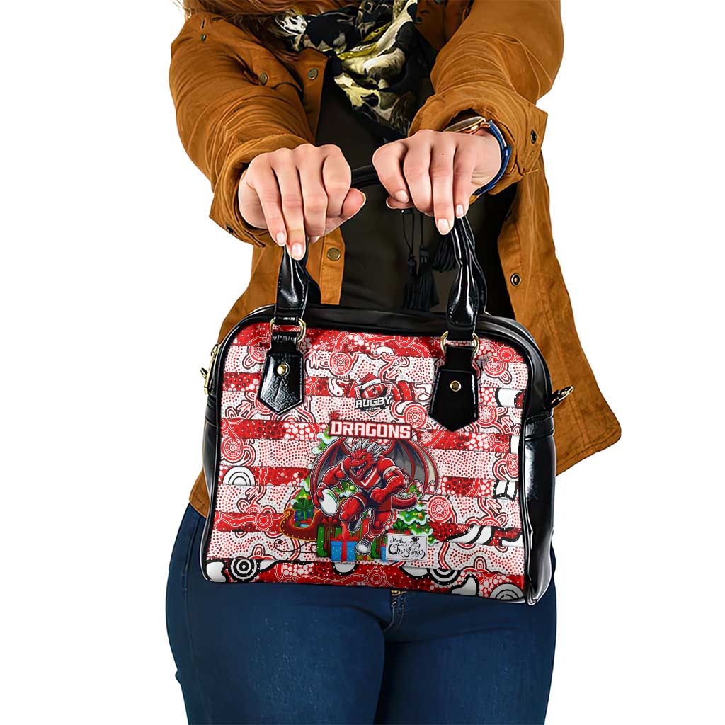 Dragons Rugby Merry Christmas Shoulder Handbag Indigenous Australian Art