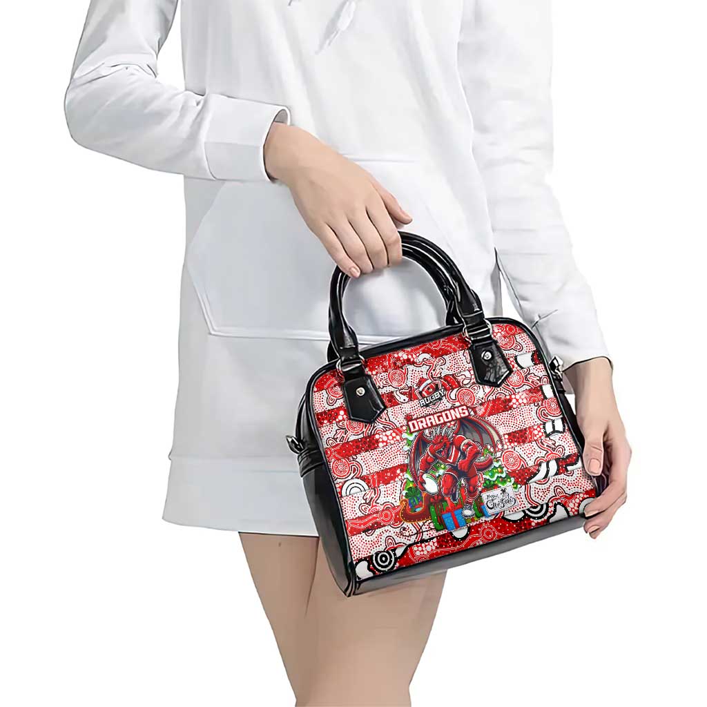Dragons Rugby Merry Christmas Shoulder Handbag Indigenous Australian Art
