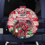 Dragons Rugby Merry Christmas Spare Tire Cover Indigenous Australian Art