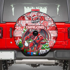 Dragons Rugby Merry Christmas Spare Tire Cover Indigenous Australian Art