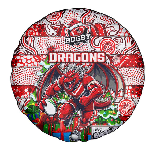 Dragons Rugby Merry Christmas Spare Tire Cover Indigenous Australian Art