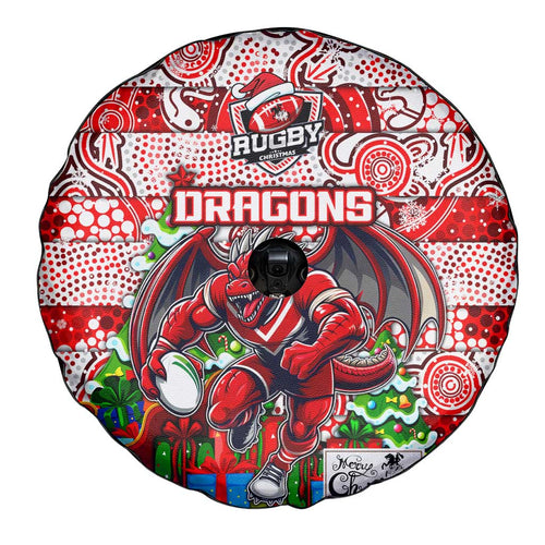 Dragons Rugby Merry Christmas Spare Tire Cover Indigenous Australian Art