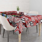 Dragons Rugby Merry Christmas Tablecloth Indigenous Australian Art
