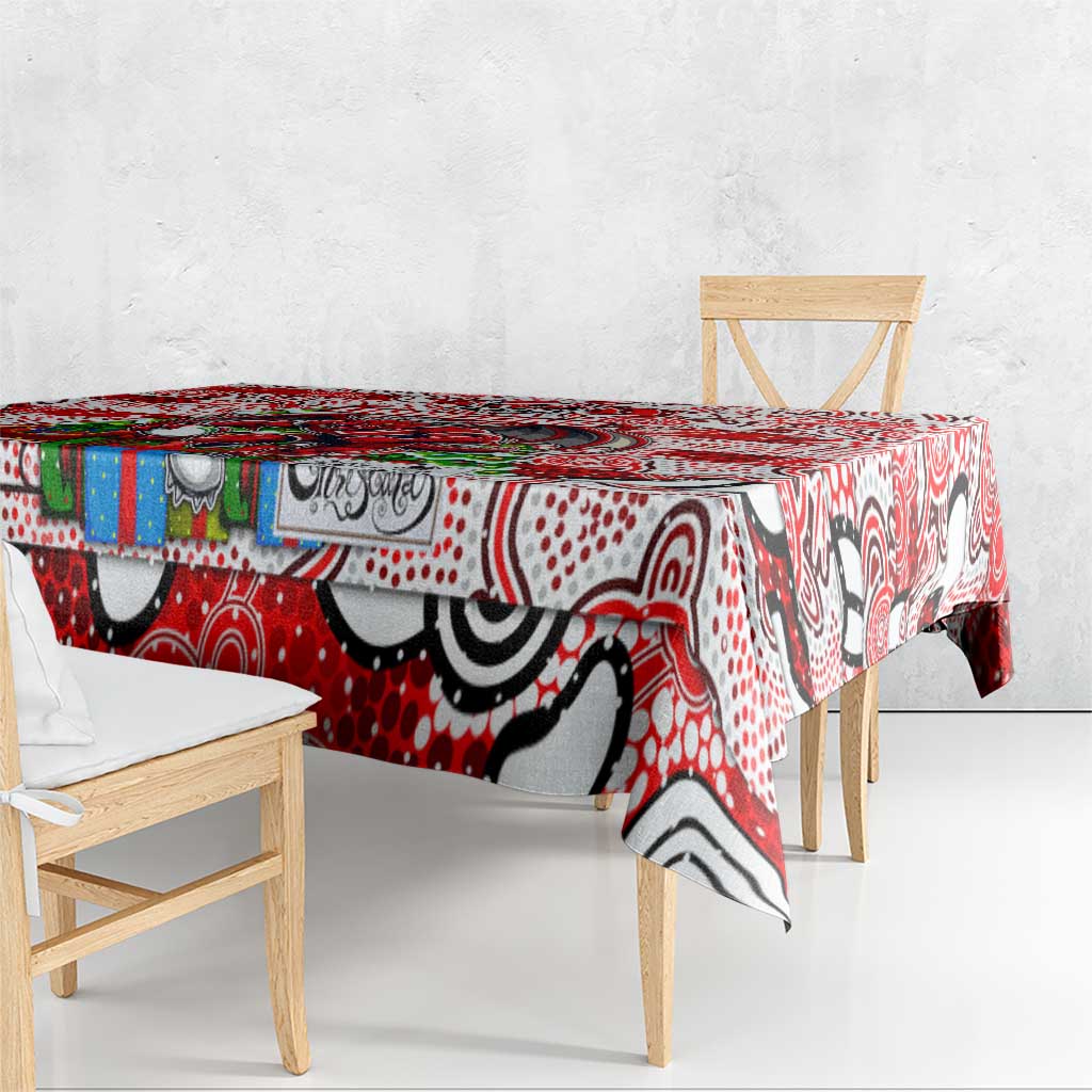 Dragons Rugby Merry Christmas Tablecloth Indigenous Australian Art