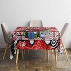 Dragons Rugby Merry Christmas Tablecloth Indigenous Australian Art