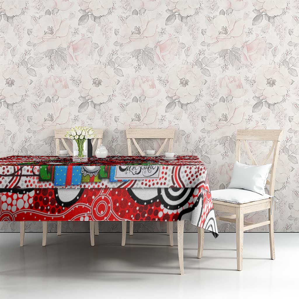 Dragons Rugby Merry Christmas Tablecloth Indigenous Australian Art