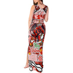 Custom Dragons Rugby Merry Christmas Tank Maxi Dress Indigenous Australian Art