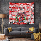 Dragons Rugby Merry Christmas Tapestry Indigenous Australian Art