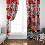 Dragons Rugby Merry Christmas Window Curtain Indigenous Australian Art