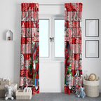Dragons Rugby Merry Christmas Window Curtain Indigenous Australian Art