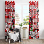 Dragons Rugby Merry Christmas Window Curtain Indigenous Australian Art
