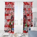 Dragons Rugby Merry Christmas Window Curtain Indigenous Australian Art