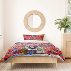 Roosters Rugby Merry Christmas Bedding Set Indigenous Australian Art