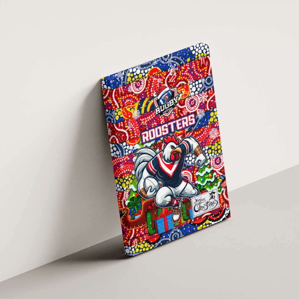 Roosters Rugby Merry Christmas Canvas Wall Art Indigenous Australian Art