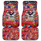 Roosters Rugby Merry Christmas Car Mats Indigenous Australian Art