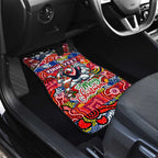 Roosters Rugby Merry Christmas Car Mats Indigenous Australian Art