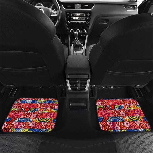 Roosters Rugby Merry Christmas Car Mats Indigenous Australian Art
