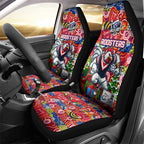 Roosters Rugby Merry Christmas Car Seat Cover Indigenous Australian Art